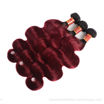 Cheapest #1B/99J Unprocessed Pure Virgin Remy Latest Burgundy Brazilian Human Hair Weave Bundles